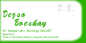 dezso bocskay business card